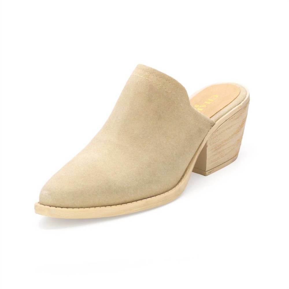 CHARLESTON SHOE CO. Beige Suede Mule Clog